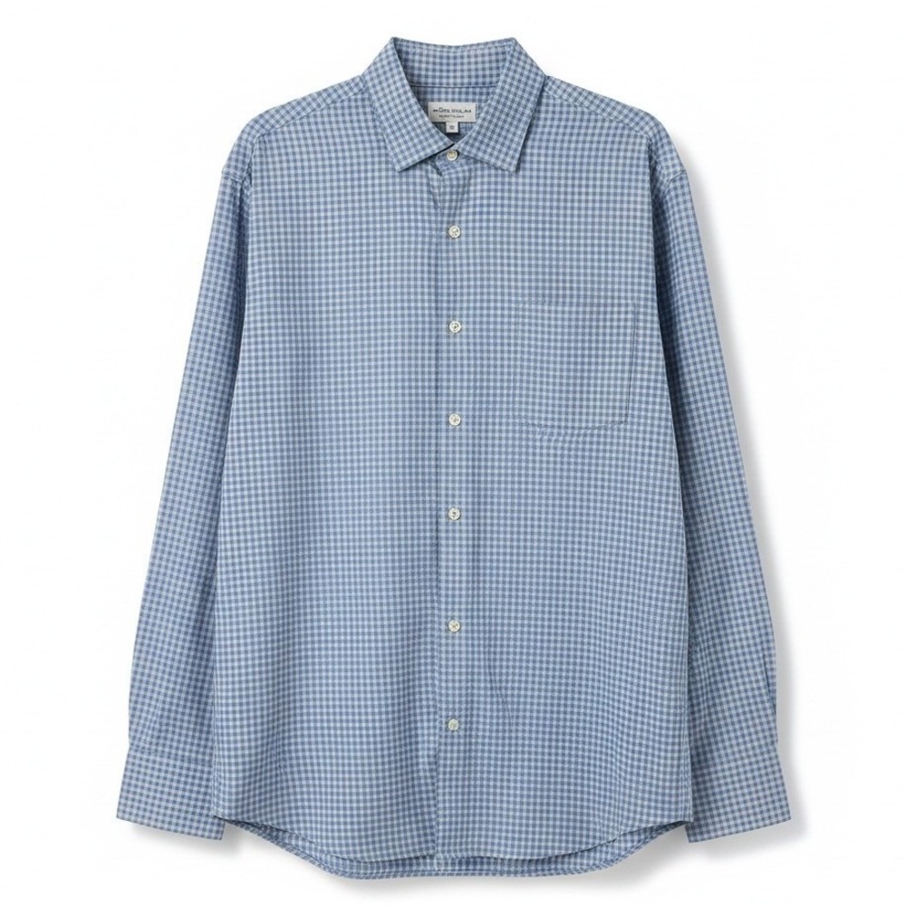 Peter Millar Summer Comfort Button Down Men's L Blue Check Preppy EUC